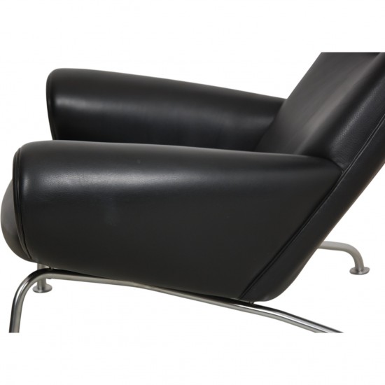 Hans Wegner OX chair in black leather