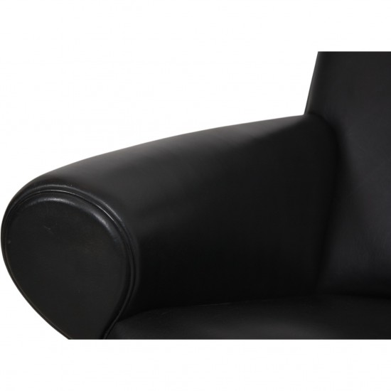 Hans Wegner OX chair in black leather
