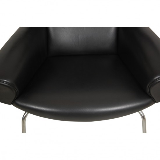 Hans Wegner OX chair in black leather