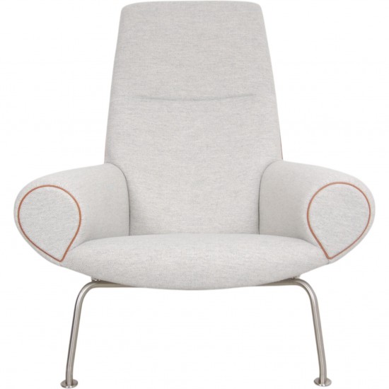Hans Wegner Queen Chair upholstered in Hallingdal fabric