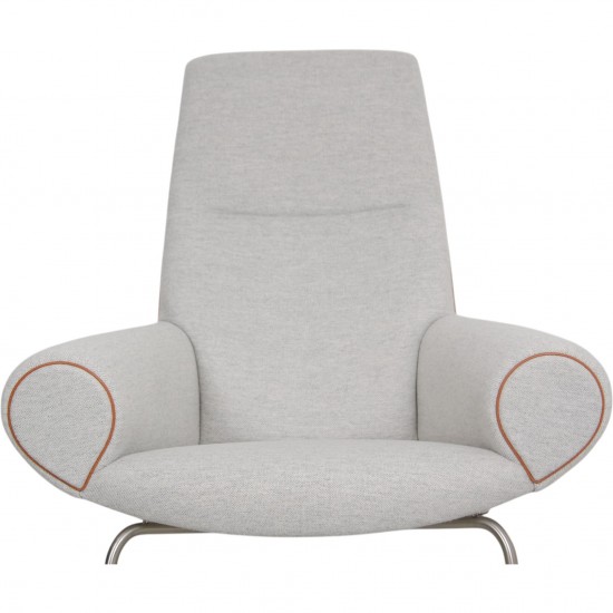 Hans Wegner Queen Chair upholstered in Hallingdal fabric