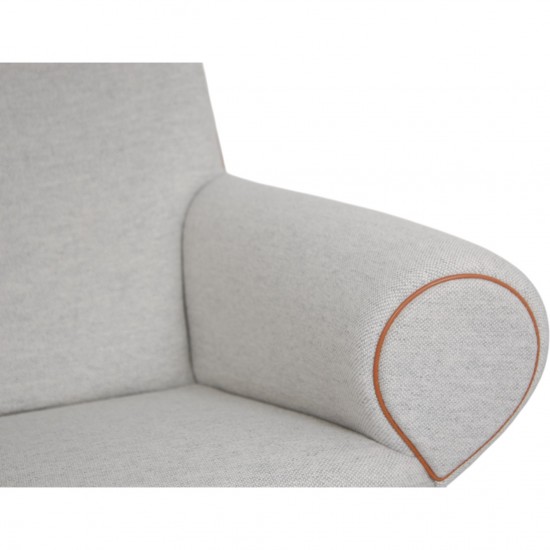 Hans Wegner Queen Chair upholstered in Hallingdal fabric