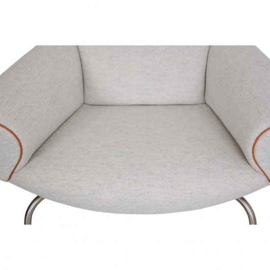 Hans Wegner Queen Chair upholstered in Hallingdal fabric