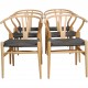 Sæt med 6 Hans Wegner Y-stole CH24 i ask