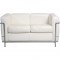 Le Corbusier LC2 2-personers sofa i hvid læder