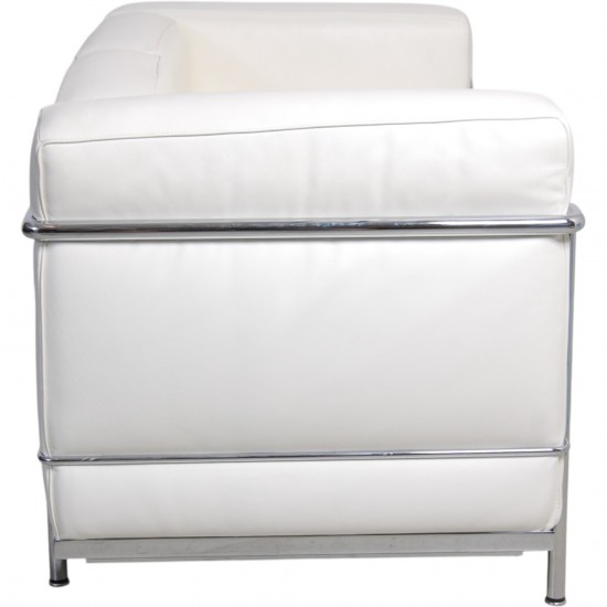 Le Corbusier LC2 2-personers sofa i hvid læder