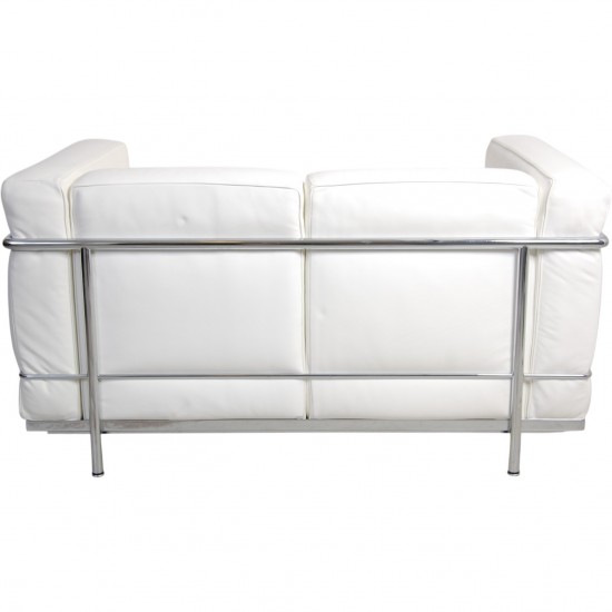 Le Corbusier LC2 2-personers sofa i hvid læder