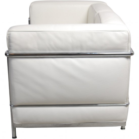 Le Corbusier LC2 2-personers sofa i hvid læder