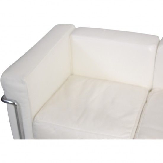 Le Corbusier LC2 2-personers sofa i hvid læder