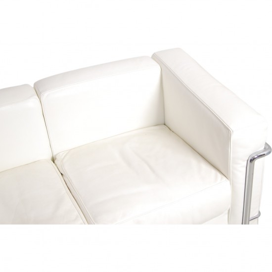 Le Corbusier LC2 2-personers sofa i hvid læder