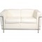 Le Corbusier LC2 2-personers sofa i hvid læder