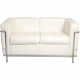Le Corbusier LC2 2.seater sofa in white leather