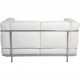 Le Corbusier LC2 2.seater sofa in white leather