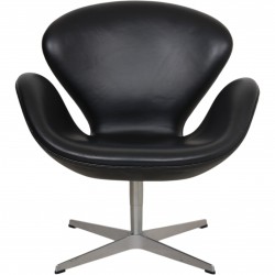 Arne Jacobsen Swan chair in black original aura leather 2006