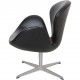 Arne Jacobsen Svanestol i sort originalt aura læder 2006