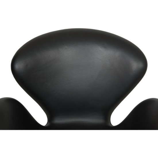 Arne Jacobsen Svanestol i sort originalt aura læder 2006
