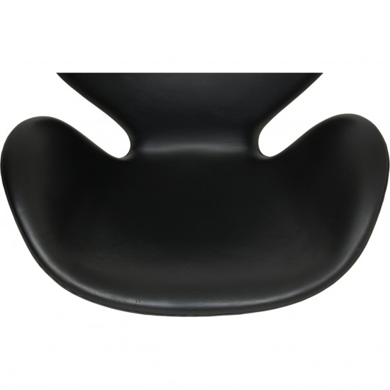 Arne Jacobsen Svanestol i sort originalt aura læder 2006