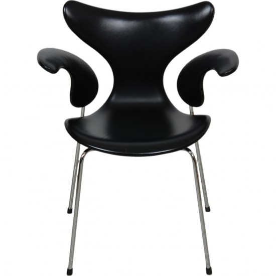Arne Jacobsen 3208 Lilje stol i sort læder