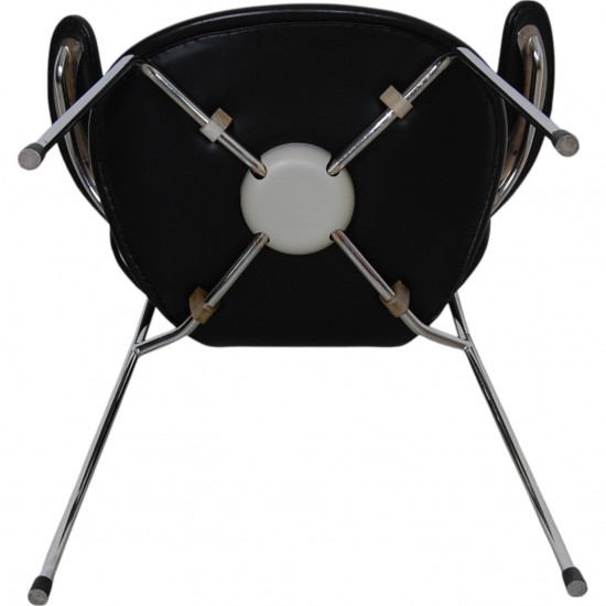 Arne Jacobsen 3208 Lilje stol i sort læder