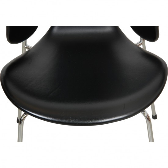 Arne Jacobsen 3208 Lilje stol i sort læder