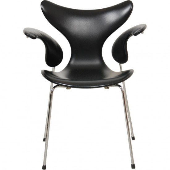 Arne Jacobsen 3208 Lilje stol i sort læder