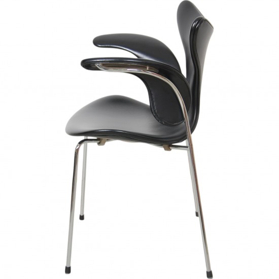 Arne Jacobsen 3208 Lilje stol i sort læder