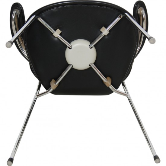 Arne Jacobsen 3208 Lilje stol i sort læder