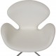 Arne Jacobsen Svanestol i hvidt Aura læder 2011