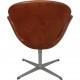 Arne Jacobsen høj Svanestol i patineret cognac anilin læder