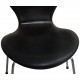 Sæt af 4 Arne Jacobsen Syver stole i patineret sort anilin læder