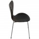 Sæt af 4 Arne Jacobsen Syver stole i patineret sort anilin læder