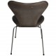 Sæt af 4 Arne Jacobsen Syver stole i patineret sort anilin læder