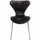 Sæt af 4 Arne Jacobsen Syver stole i patineret sort anilin læder