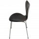 Sæt af 4 Arne Jacobsen Syver stole i patineret sort anilin læder