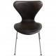 Sæt af 4 Arne Jacobsen Syver stole i patineret sort anilin læder
