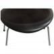 Sæt af 4 Arne Jacobsen Syver stole i patineret sort anilin læder
