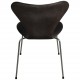 Sæt af 4 Arne Jacobsen Syver stole i patineret sort anilin læder