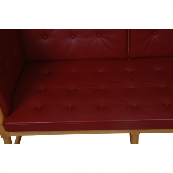 Børge Mogensen tremme sofa i rødt læder
