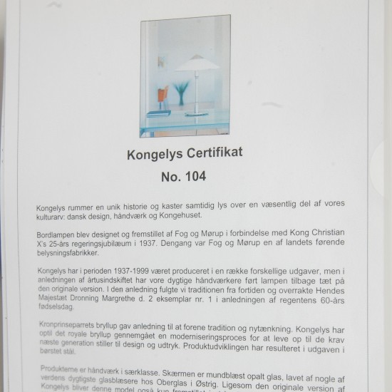 Fog og Mørup Kongelys jubilæumslampe 104/500