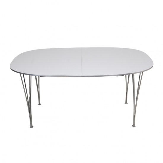 Piet Hein hvid super ellipse bord med tillægsplader 100x150-250Cm