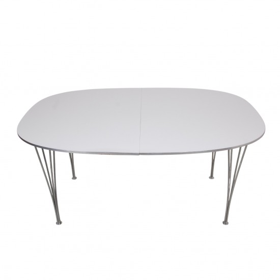 Piet Hein hvid super ellipse bord med tillægsplader 100x150-250Cm