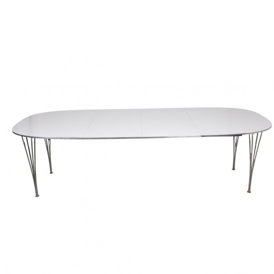 Piet Hein hvid super ellipse bord med tillægsplader 100x150-250Cm