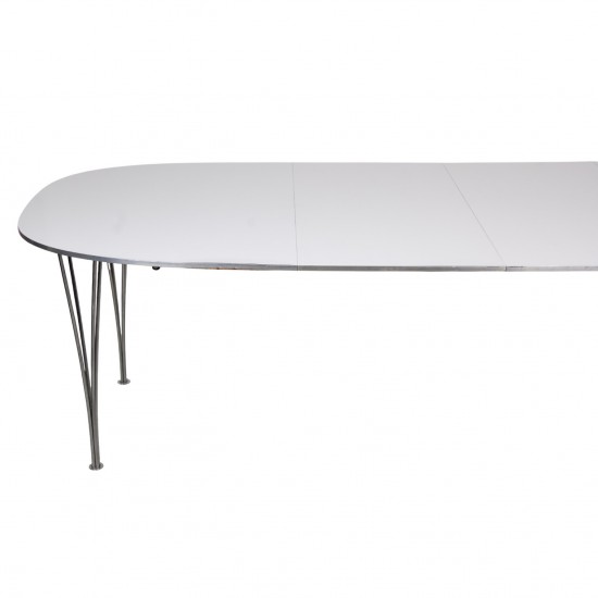 Piet Hein hvid super ellipse bord med tillægsplader 100x150-250Cm