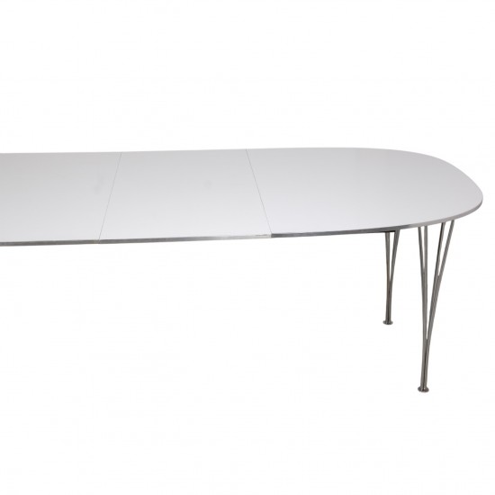 Piet Hein hvid super ellipse bord med tillægsplader 100x150-250Cm