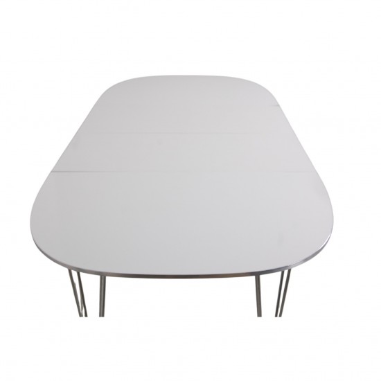 Piet Hein hvid super ellipse bord med tillægsplader 100x150-250Cm