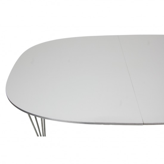 Piet Hein hvid super ellipse bord med tillægsplader 100x150-250Cm