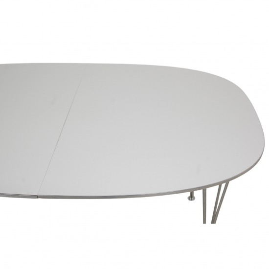 Piet Hein hvid super ellipse bord med tillægsplader 100x150-250Cm
