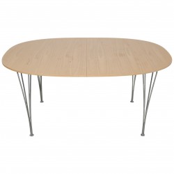 Piet Hein Super ellipse bord af bøg med udtræk 100x150-250Cm