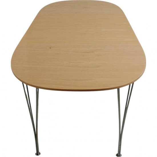 Piet Hein Super ellipse bord af bøg med udtræk 100x150-250Cm