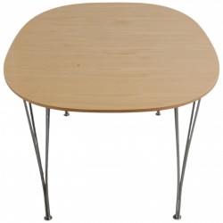 Piet Hein Super ellipse bord af bøg med udtræk 100x150-250Cm